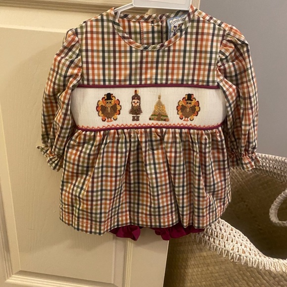 Three Sisters Other - 🦃 Three Sisters Smocked Thanksgiving Outfit | 6M | NWT 

⸻